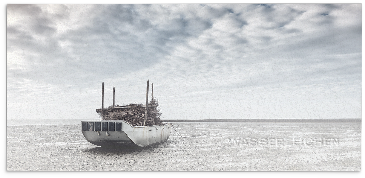 Hallig Hooge Postkarte | Küstenschutz Boot